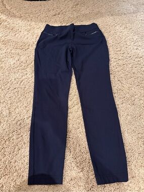 Dahlia navy blue pants with zipper pocket detail